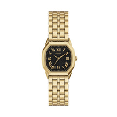 Fossil Harlow Quarz 27 mm Edelstahl Damenuhr in Gold/Schwarz - ES5433