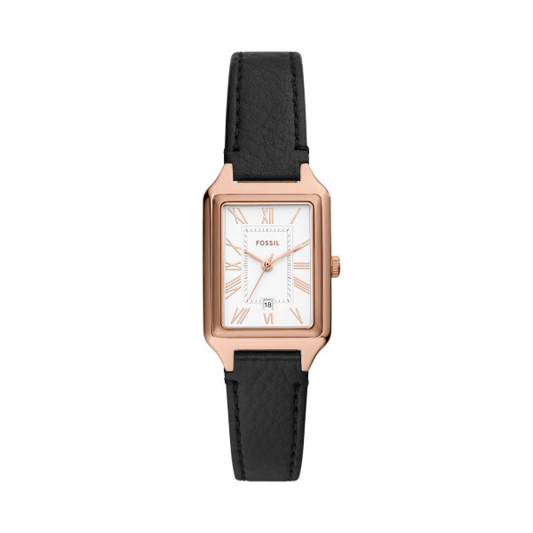 Fossil Raquel Quarz 23 MM Damenuhr mit Datum aus Lederband - ES5310