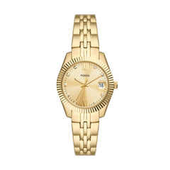 Fossil Scarlette Quarz 3-Zeiger mit Datum 32 MM Damenuhr in Gold aus Edelstahl - ES5338