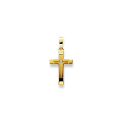 Gold-Classics Anhänger Kreuz 750 Gelbgold matt/poliert mit Zirkonia 19 x 13 mm - 1158.03332/0002