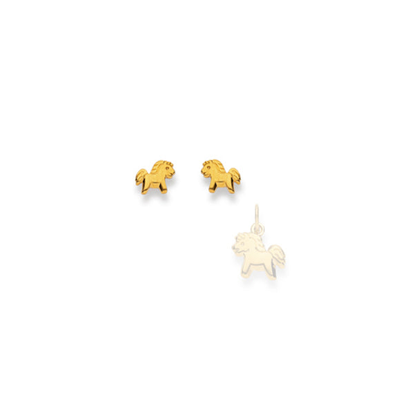 Gold-Classics Ohrstecker Gold 750 Gelbgold – Pferd Motiv - 1163.03573/0002