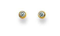 Gold-Classics Ohrstecker Zarge 750 Gelbgold poliert mit 2 Zirkonia 3,5 mm – 1162.02090/0008