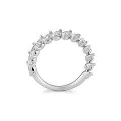 Bague Navette semi-mémoire diamants de laboratoire – Bague élégante avec diamants de laboratoire - 41062980