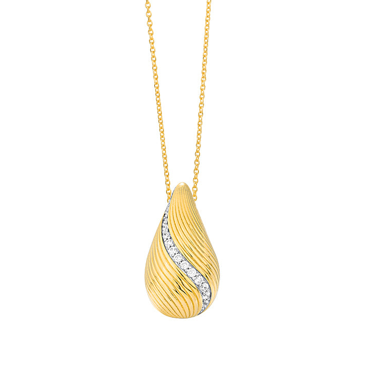 Halskette in 18 Karat Gelbgold mit gefassten Diamanten - P0140S91GYA45