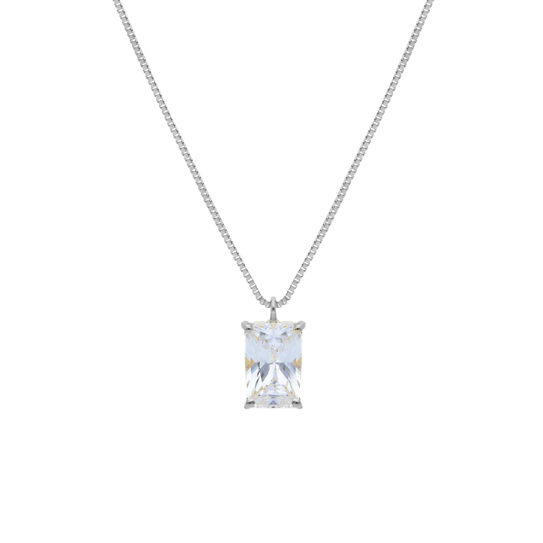 Halskette in 18 Karat Weissgold mit gefasstem Zirkonia - 269843