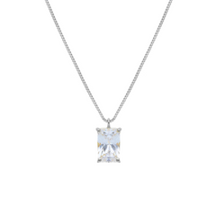 Halskette in 18 Karat Weissgold mit gefasstem Zirkonia - 269843