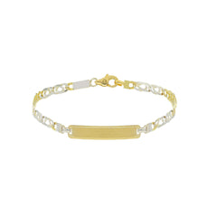 Bracelet d'identification pour homme en or 18 carats – Bracelet en or 18 carats avec plaque gravée - 172762