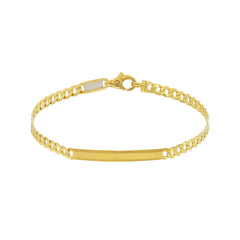 Bracelet d'identification pour homme en or 18 carats – Bracelet en or 18 carats avec plaque gravée - 260922