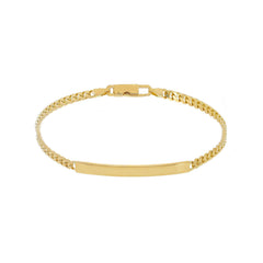 Bracelet d'identification pour homme en or 18 carats – Bracelet en or 18 carats avec plaque gravée – MGM100GGT