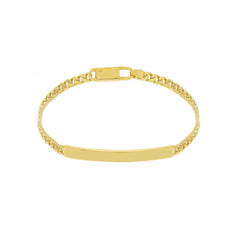 Bracelet d'identification pour homme en or 18 carats – Bracelet en or 18 carats avec plaque gravée – MGM120GGT