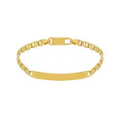 Bracelet d'identification pour homme en or 18 carats – Bracelet en or 18 carats avec plaque gravée – MTM120GGT