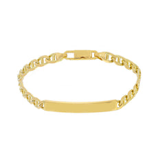 Bracelet d'identification pour homme en or 18 carats – Bracelet en or 18 carats avec plaque gravée – MTM140GGT