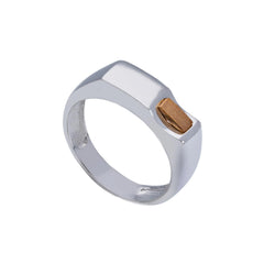 Herrenring 18 Karat Weiss- / Roségold - 750 Goldring für Männer - 208220