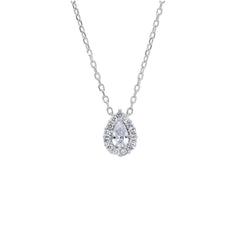 collier coeur en argent avec zircone