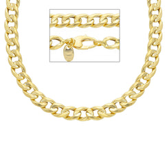 Chaîne gourmette creuse en or 18 carats - bijou unisexe classique - VGT506GG
