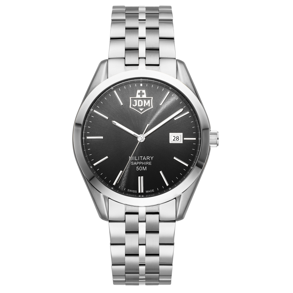 JDM Militär Interlaken Herrenuhr mit schwarzem Sonnenstrahl - JDM-WG023-03