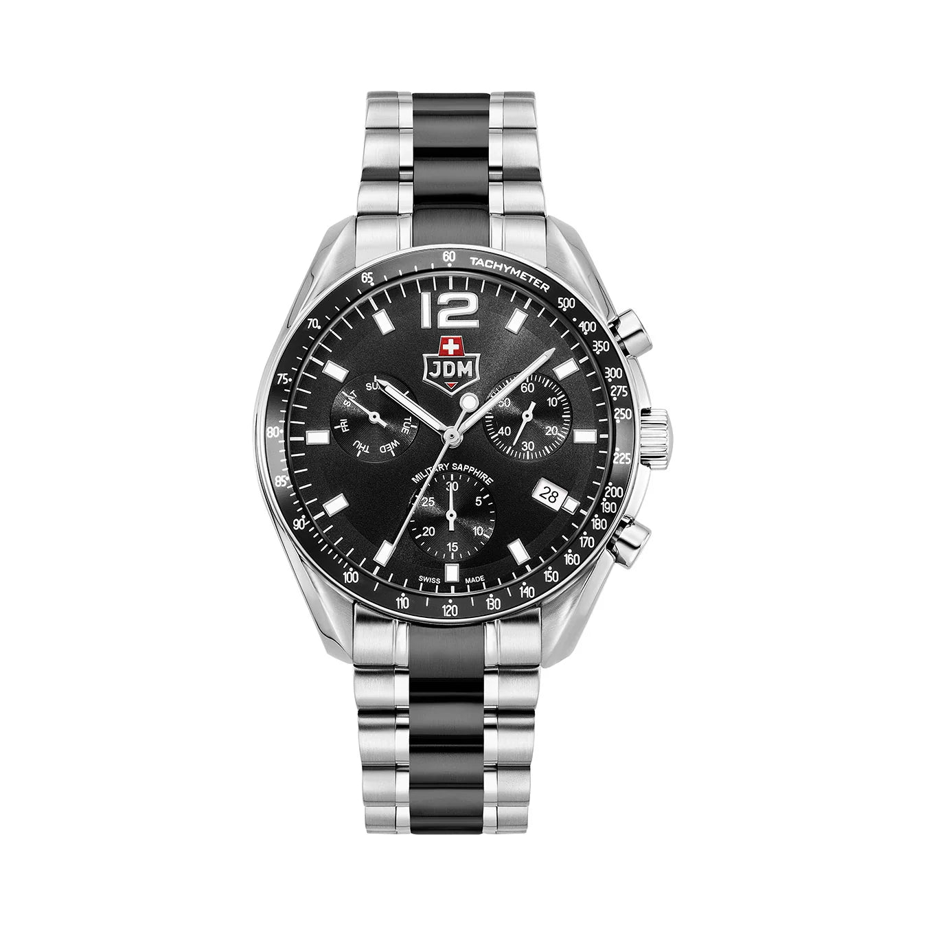 JDM Militär Schweizer Präzisions-Herrenuhr in Schwarz - JDM-WG021-01
