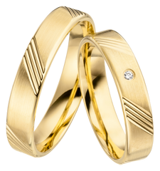 Linden Trauringe / Eheringe Andelfingen mit W/si-Diamant - 219/218