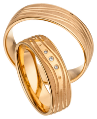 Linden Trauringe / Eheringe Aristau mit Diamanten - 1318/1319