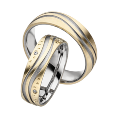 Linden Trauringe / Eheringe Bellinzona mit Diamant 0.008 ct. - 1534/1535