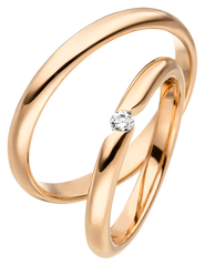 Linden Trauringe / Eheringe Fehraltorf mit Diamant W/si, 0.06 ct. - 1433/1247
