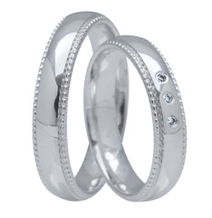 Linden Trauringe / Eheringe Frick mit Diamanten (W/si, 0.008 ct.) - 1609/1610