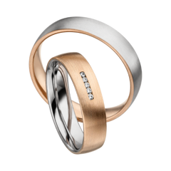Linden Trauringe / Eheringe Lugano mit Diamanten 0.008 ct. - 1540/1541