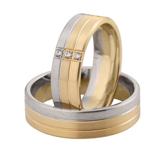 Linden Trauringe / Eheringe Maur - Tricolor Design - 348/349