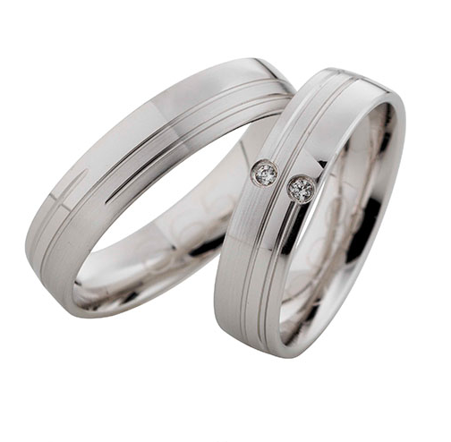 Linden Trauringe / Eheringe Spreitenbach mit Diamant 0.0135 ct. - 865/866