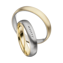 Linden Trauringe / Eheringe Tessin mit Diamant 0.005 ct. - 1542/1543
