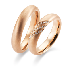 Linden Trauringe / Eheringe Unterägeri mit Diamant 0.005 ct. - 1264/1370