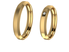 Linden Trauringe / Eheringe Wohlen mit Diamant - 1333/1334