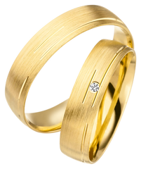 Linden Trauringe / Eheringe Zurzach aus Gold mit Diamant - 1441/1442