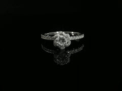 Linden Verlobungsring in 18 Karat - 750 Weissgold mit Diamanten - YZ0004325
