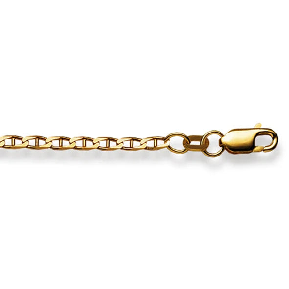 Marine-Panzer Halskette 18 Karat Gold -750 in Gelbgold Unisex 40cm - 50 cm x 2.4 mm