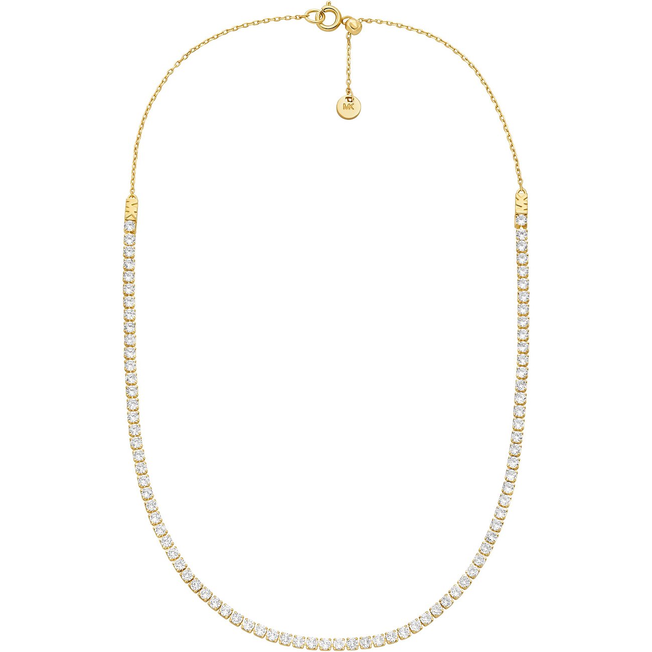 Michael Kors Kors Brilliance Damen Halskette aus vergoldetem Messing Goldfarben mit Zirkonia