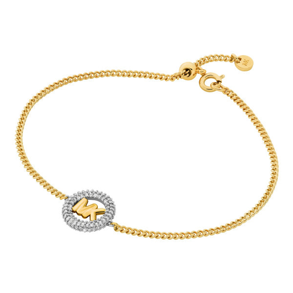 Michael Kors Kors MK Damen Armband aus vergoldetem Messing Bicolor mit Zirkonia 