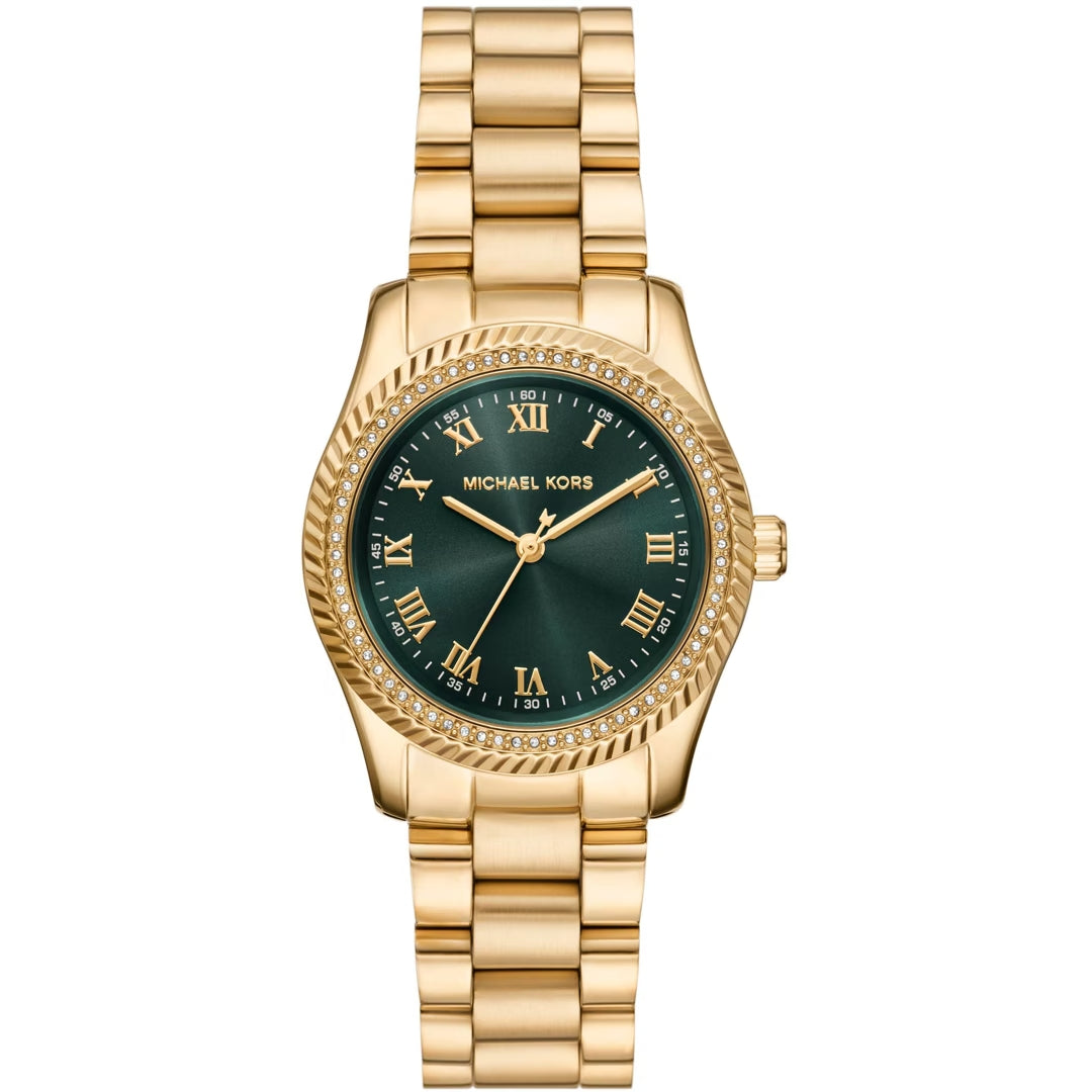 Michael Kors Lexington 3H Damenuhr Gold/Grün 33 mm – MK7622