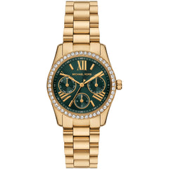 Michael Kors Lexington Lux Day Date Damenuhr Gold/Grün 33 mm – MK4924