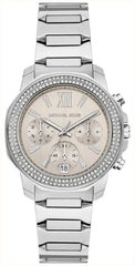 Michael Kors Prescott Damen-Chronograph mit Kristallen Silber – MK7683