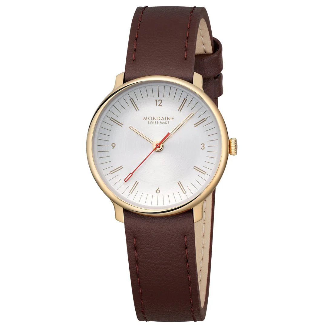 Mondaine Doppio Goldig / Braun Ø 33 Damenuhr - MLE.33110.LGV