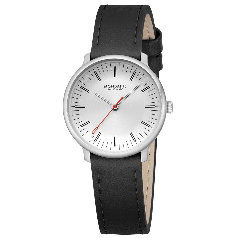 Mondaine Doppio Silber / Schwarz Ø 33 Damenuhr - MLE.33110.LBV