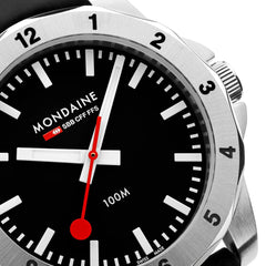 Numeri Schwarzes Silikon, 42 mm Herrenuhr - MSN.42120.RB