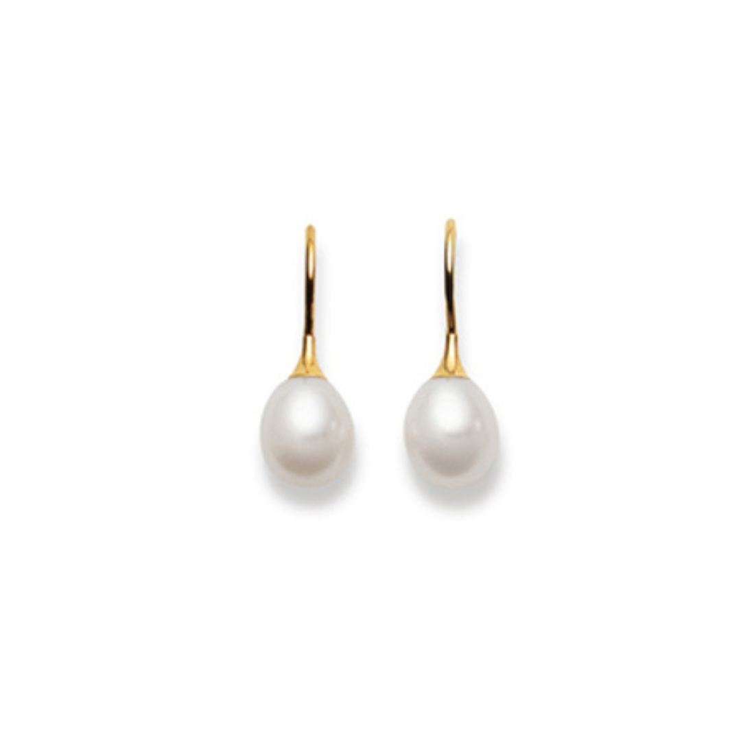 Ohrhänger in 18 Karat Weissgold, Tropfen Süsswasserperle 7.5-8 mm