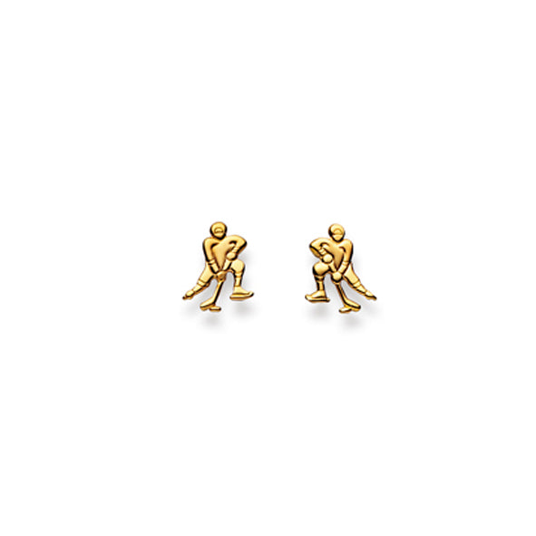 Ohrstecker Einzel Eishockey – 750 Gelbgold, poliert - 1163.02328/0004
