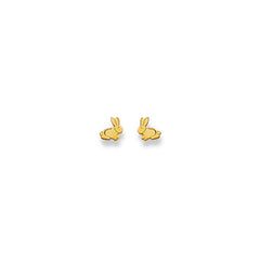 Ohrstecker Einzel Hase – 750 Gelbgold, matt und poliert - 1163.01037/0008