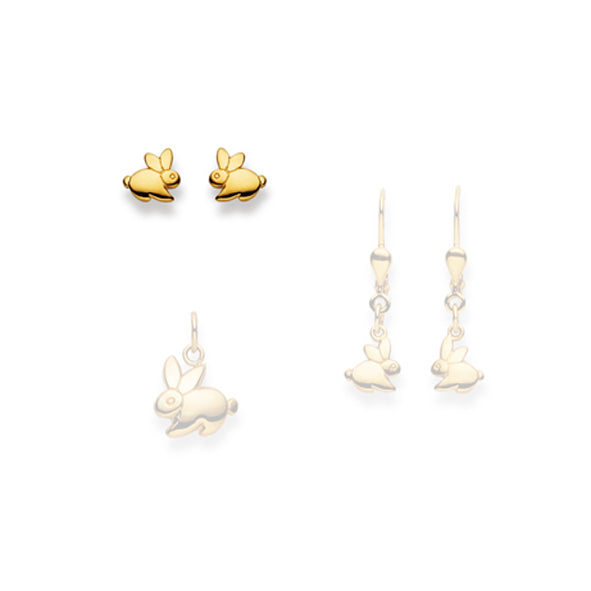 Ohrstecker Einzel Hase – 750 Gelbgold, poliert - 1163.02481/0001