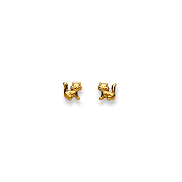 Ohrstecker Einzel Katze – 750 Gelbgold, matt und poliert - 1163.02691/0001