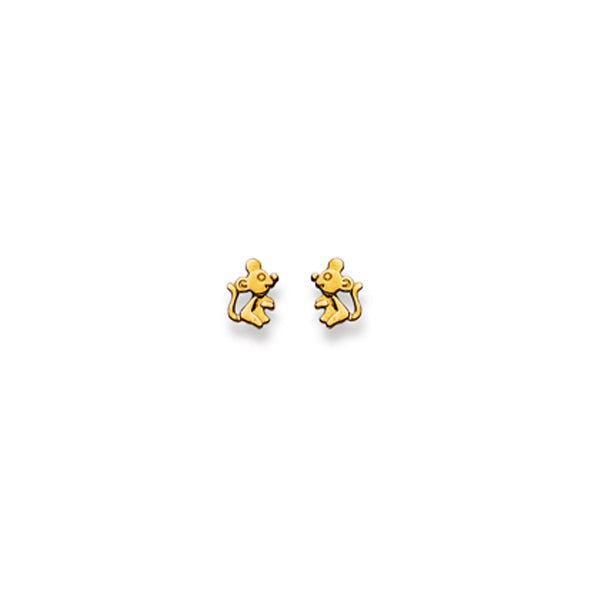 Ohrstecker Einzel Maus – 750 Gelbgold, matt und poliert - 1163.01009/0002