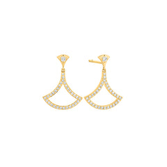 Ohrstecker in 18 Karat Gelbgold mit gefassten Diamanten - E7180034GYN08